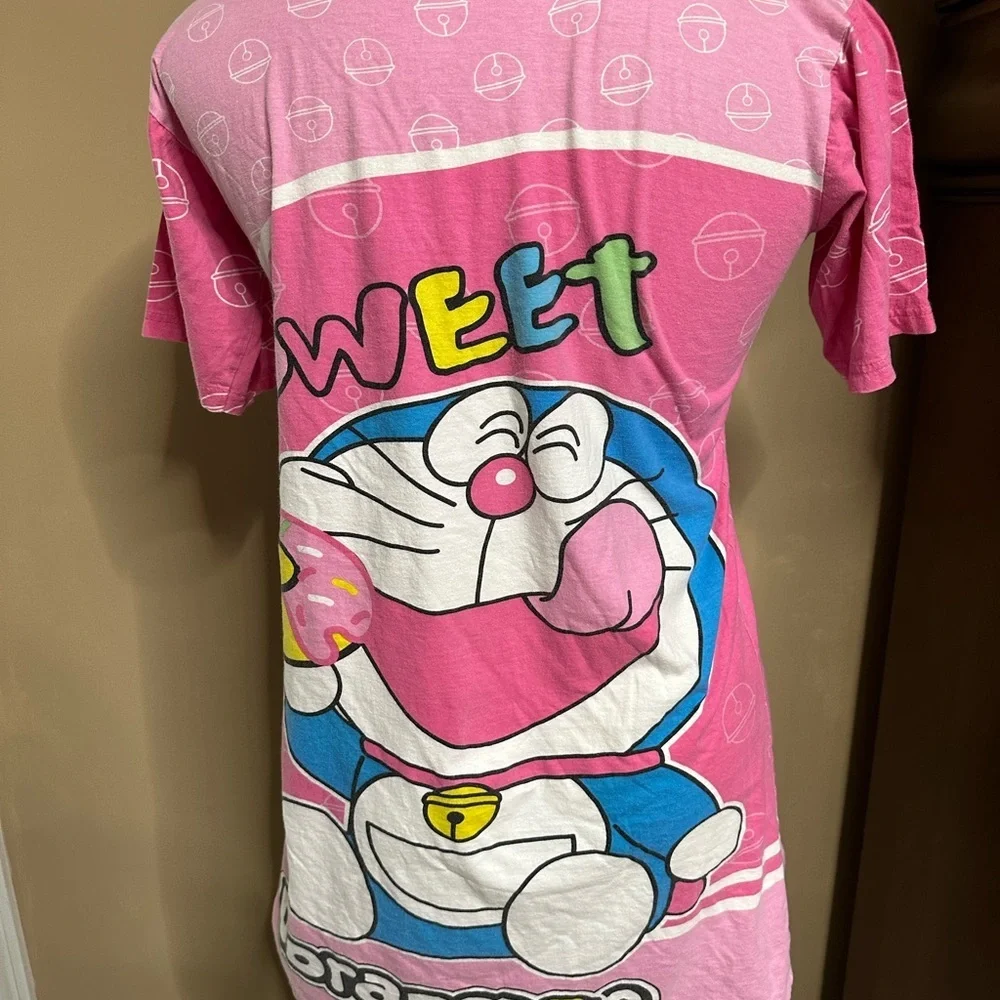 Doraemon sleepwear pink t-shirt dress size s / m